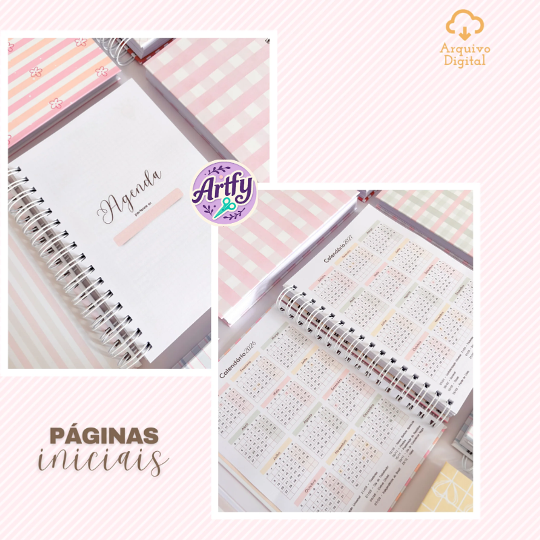 Páginas Iniciais da Agenda com Calendários 2026 e 2027 1
