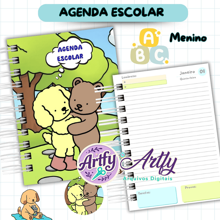Agenda Escolar Menino 2026 - Bobbie Goods 1