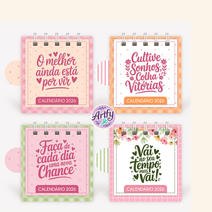  Mini  Frases Calendários de Mesa 2026