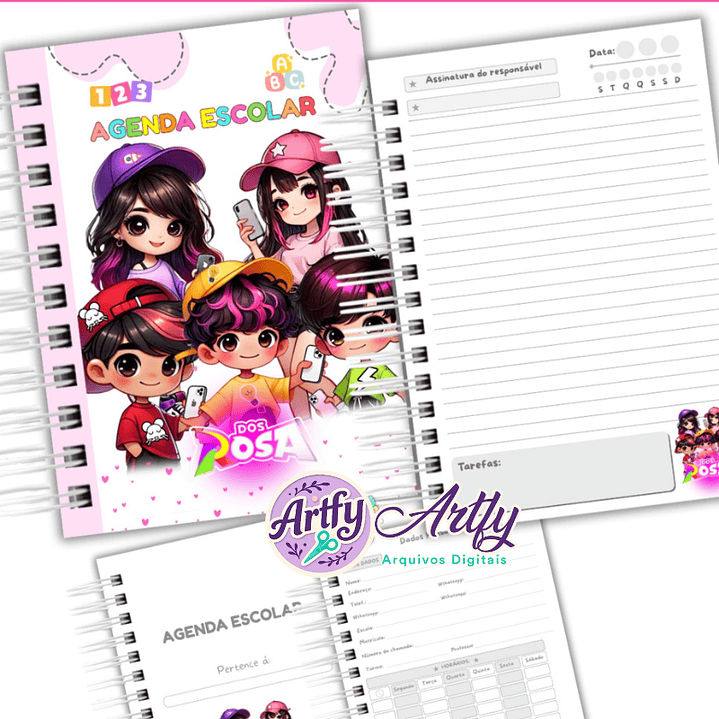 Kit Escolar Dos Rosa 1