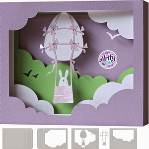 Cartão caixa de sombra de Páscoa 