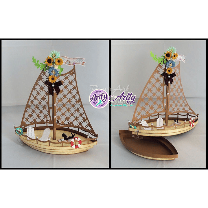 Caixa Decorativa Formato de Veleiro 1