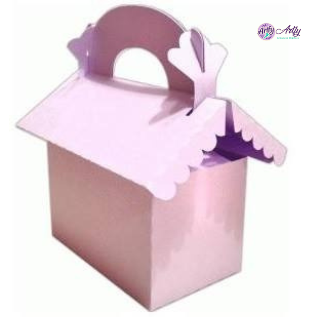 Caixa Casa Rosa 3D 1