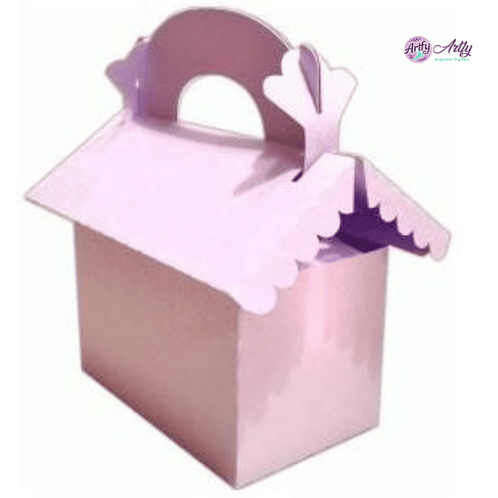 Caixa Casa Rosa 3D 1