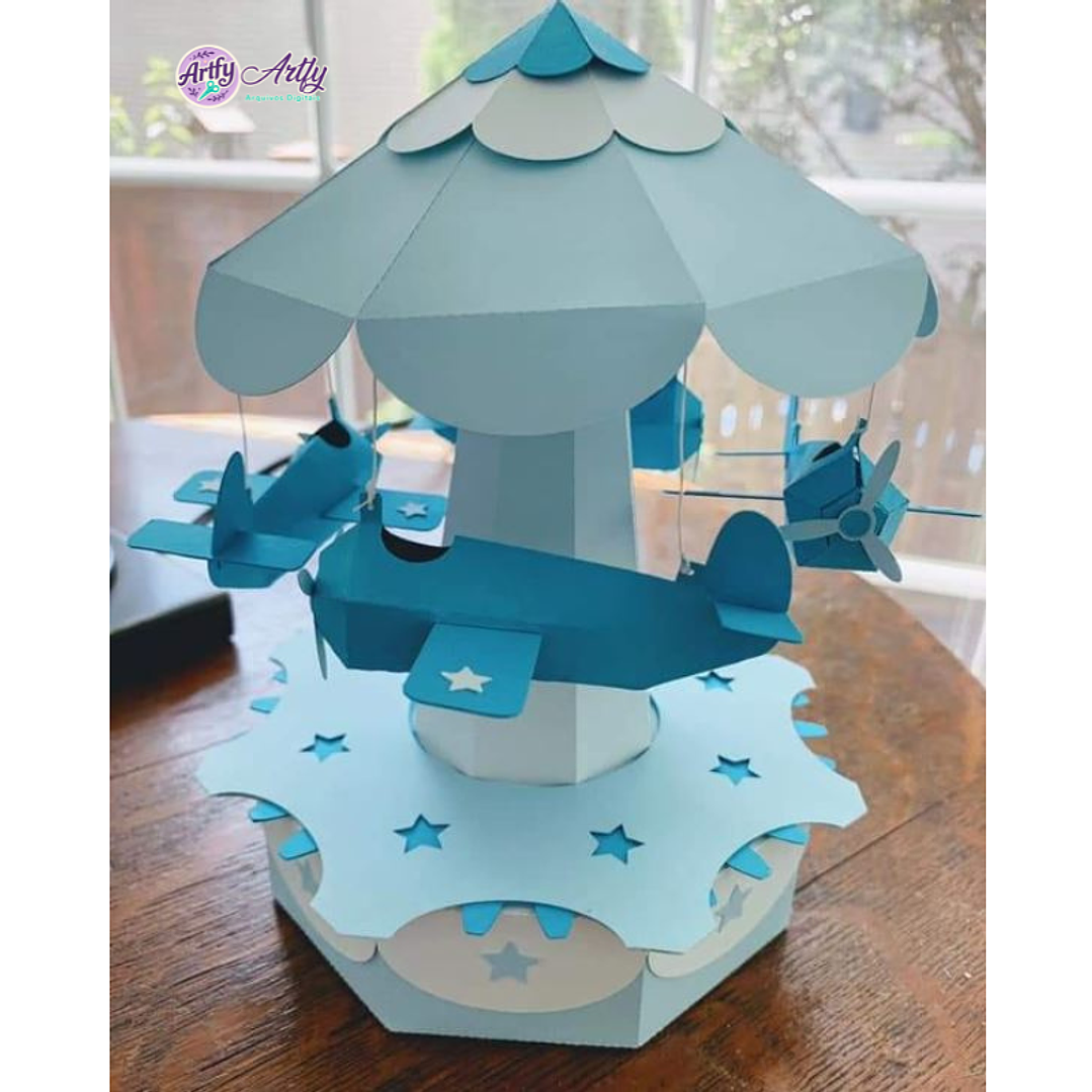 Caixa Carrosel de Avião 3D 1