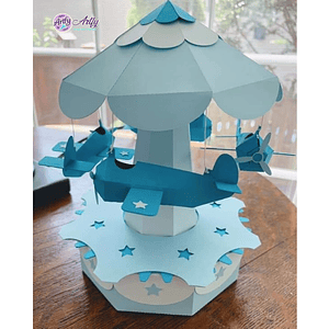 Caixa Carrosel de Avião 3D