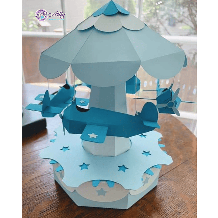 Caixa Carrosel de Avião 3D 1