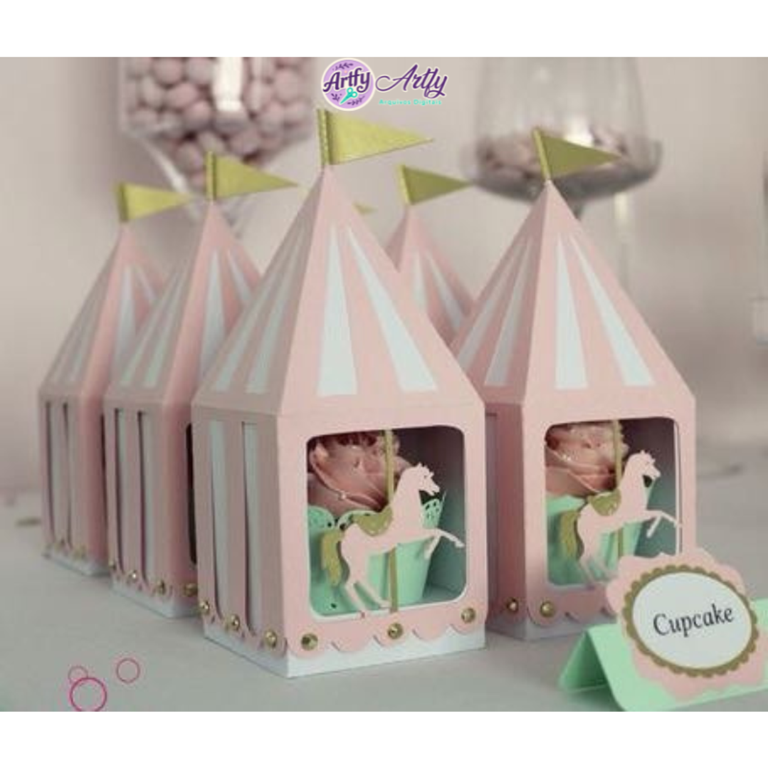 Caixa para Cupcake de carrosel 1
