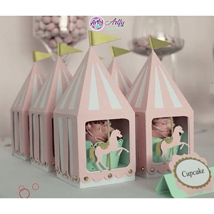 Caixa para Cupcake de carrosel