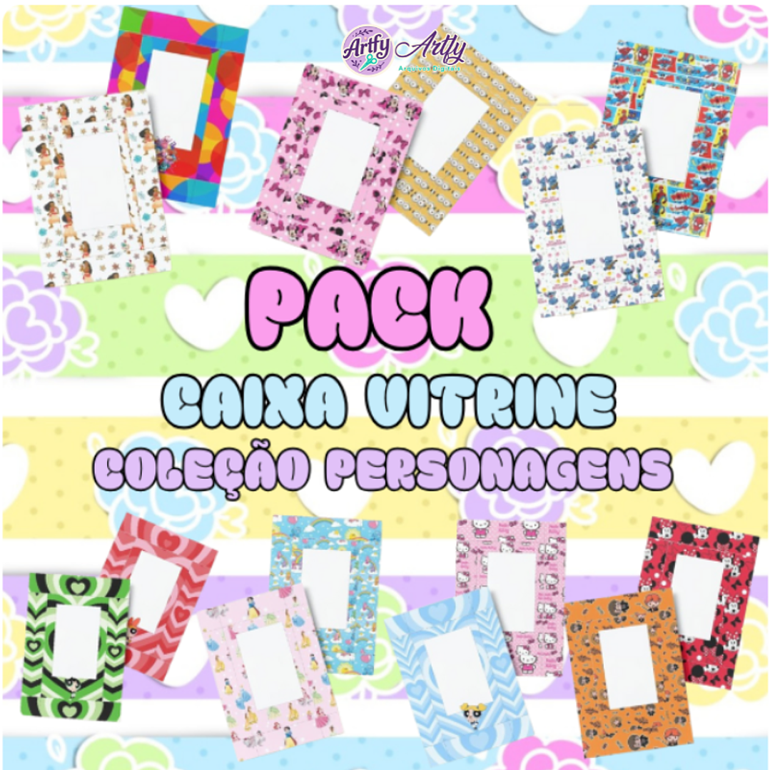 Pack Caixa Vitrine Coleção Personagens 1