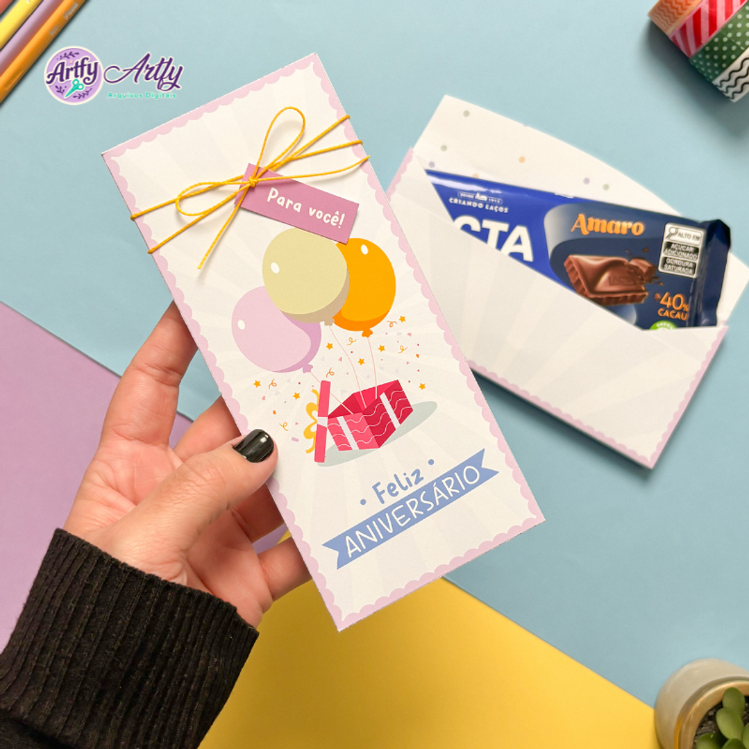 Porta Barra de Chocolate - Aniversário  1