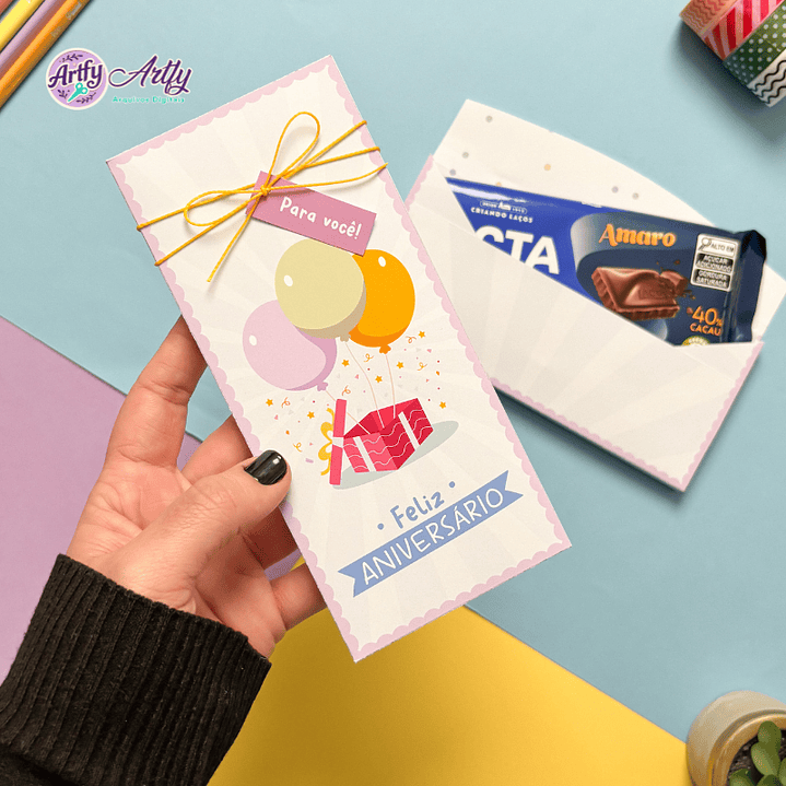 Porta Barra de Chocolate - Aniversário  1