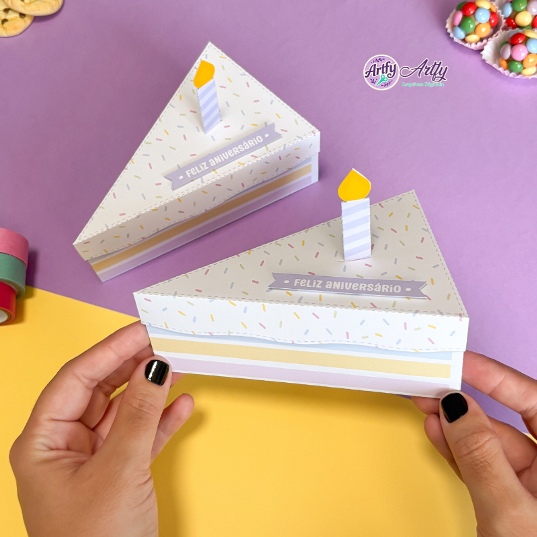 Caixa de fatia de bolo de aiversário 1