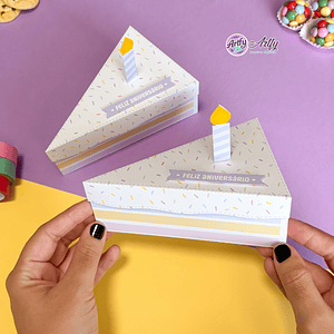 Caixa de fatia de bolo de aiversário