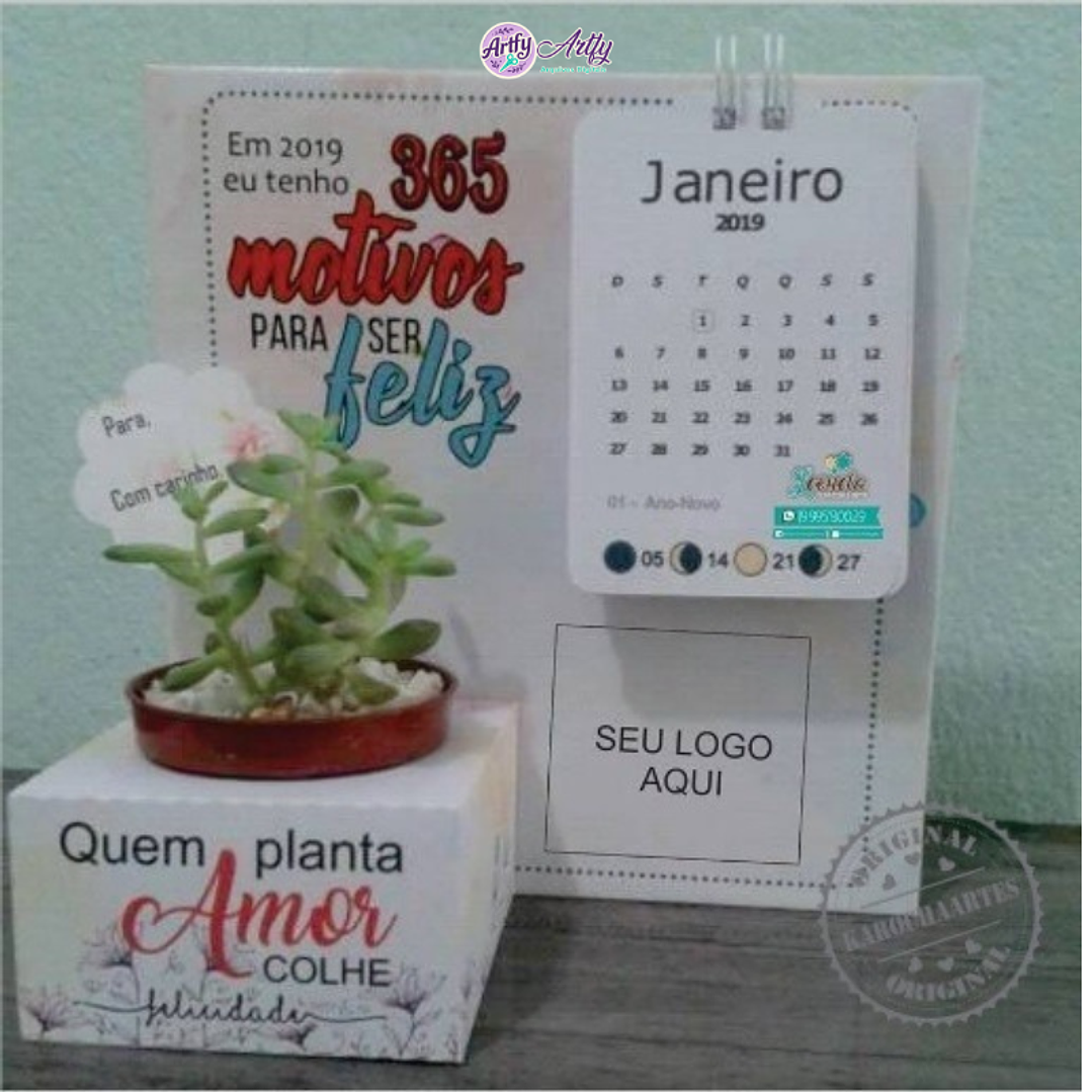 Calendário com Suculenta 1