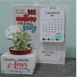 Calendário com Suculenta