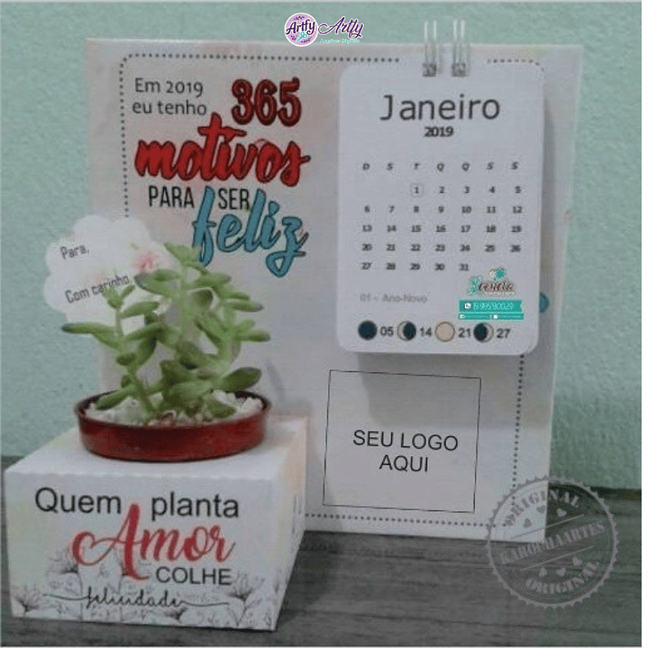 Calendário com Suculenta 1