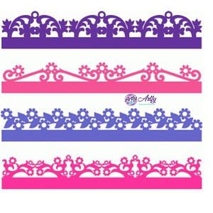 Conjunto de bordas florais