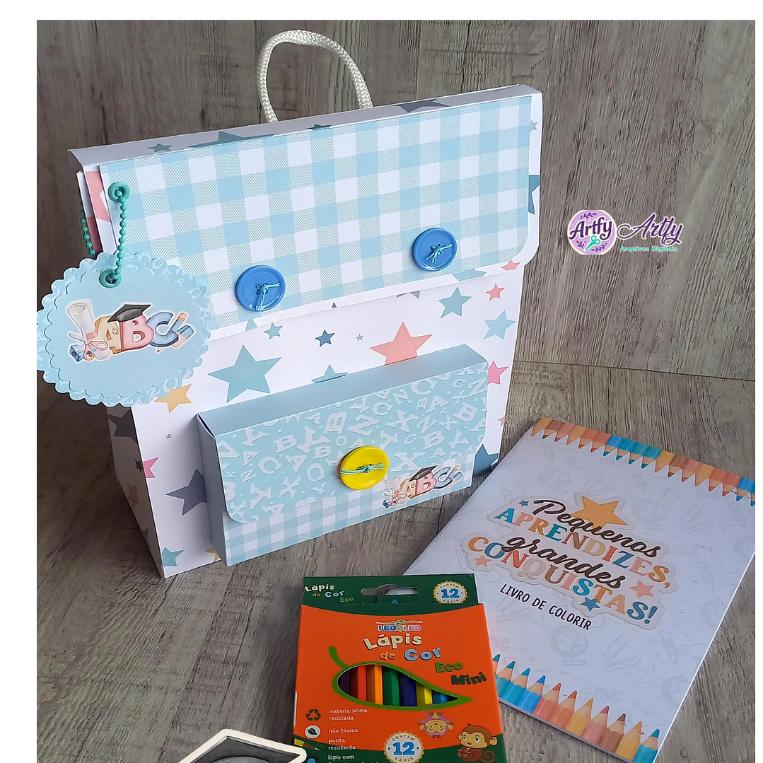 Caixa Sacola Mochila Formatura ABC  1