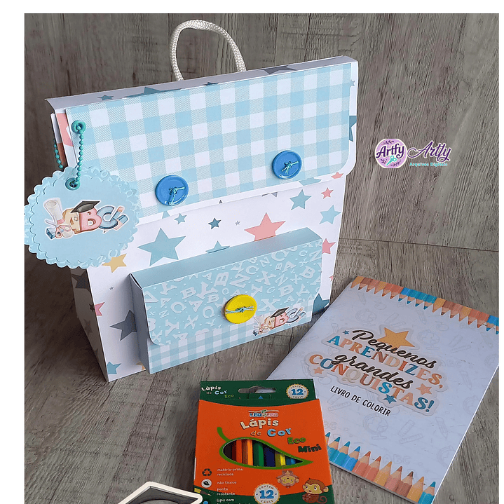 Caixa Sacola Mochila Formatura ABC  1