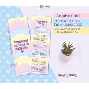 Marca Página Calendário 2026