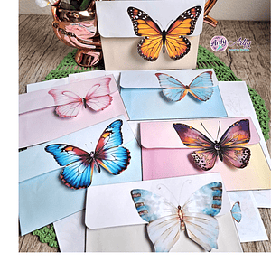 KIT ENVELOPE COLEÇÃO BORBOLETA 