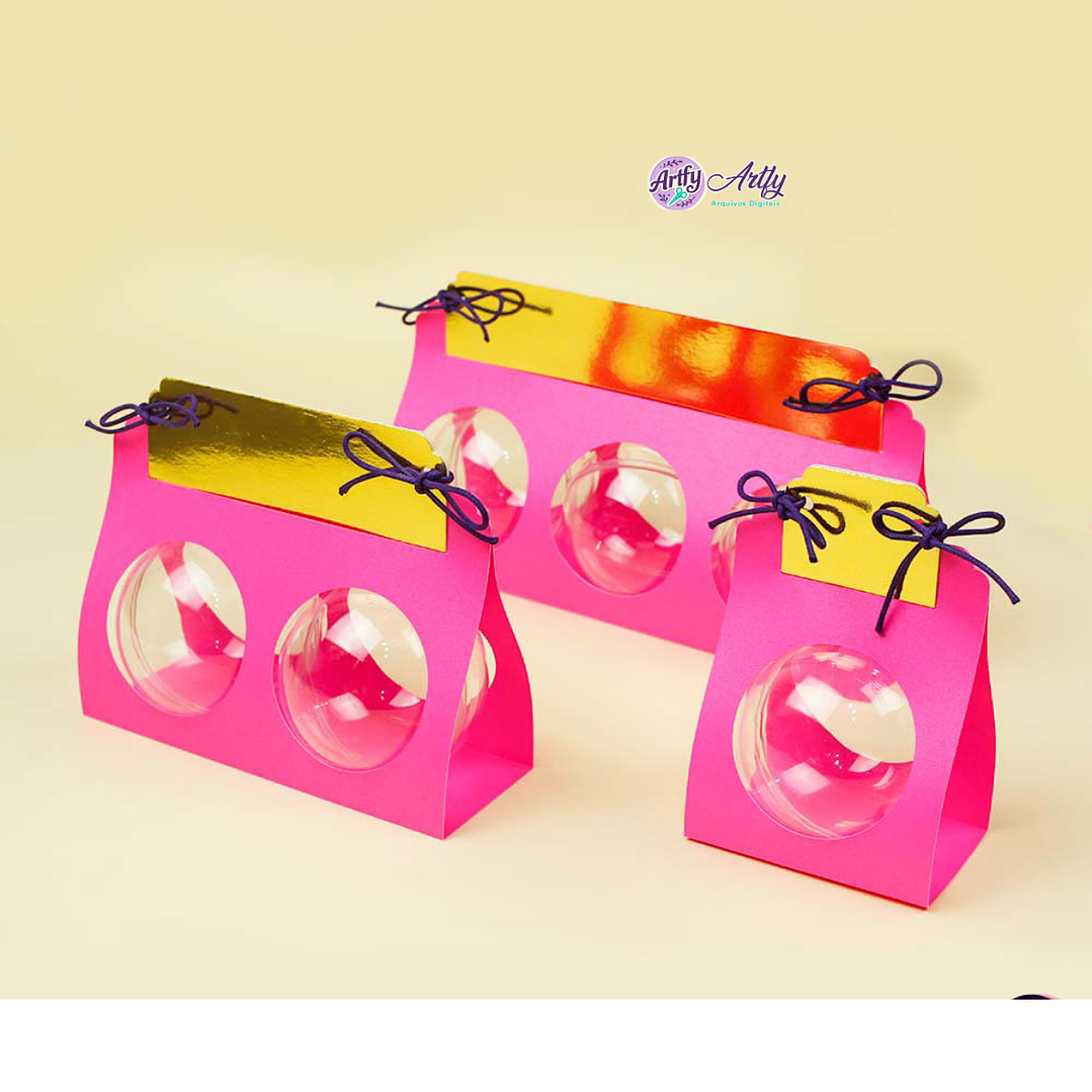Caixa Combinho Rótulo Esferas Rosa 1