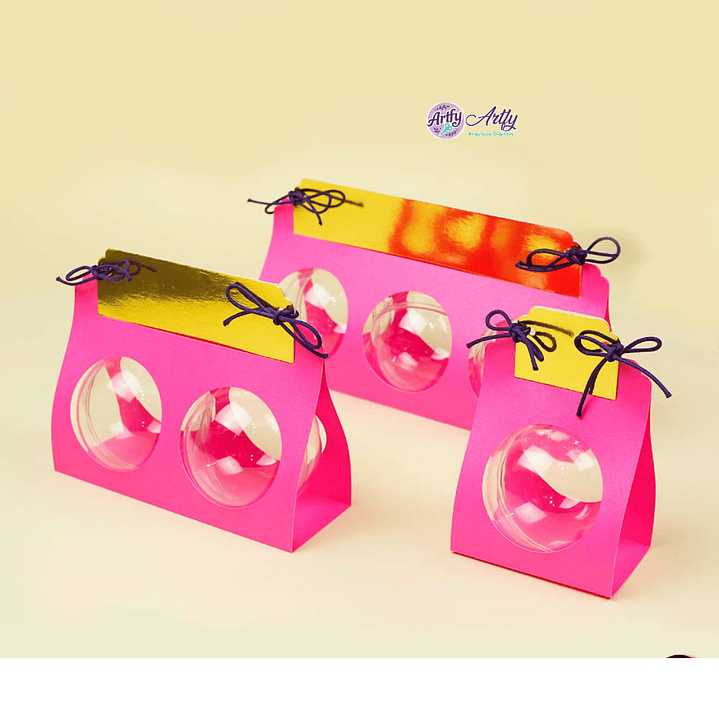 Caixa Combinho Rótulo Esferas Rosa 1