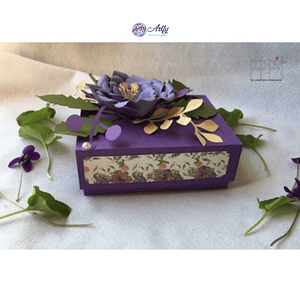 Caixa flor rosa roxa
