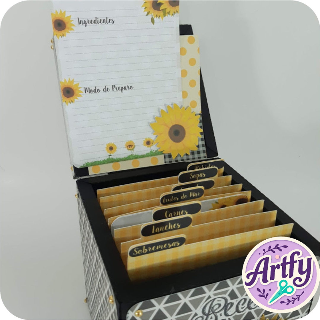 Kit Caixa de Receita Girassol 1