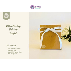 Sacola de presente com aba recortada