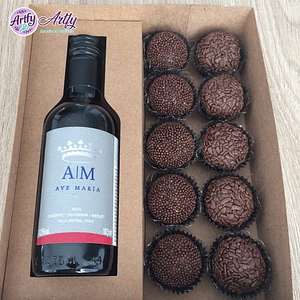 Caixa Espumante 25,5cm e doces