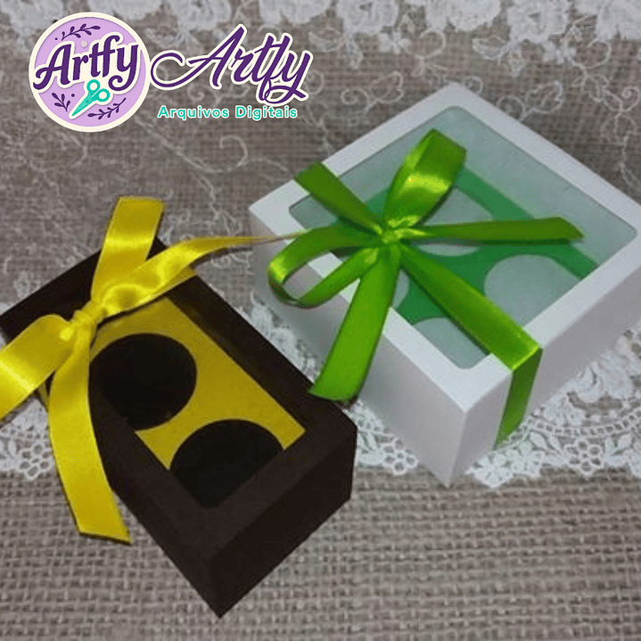 Caixa para 2 e 4 Mini Cupcakes 1
