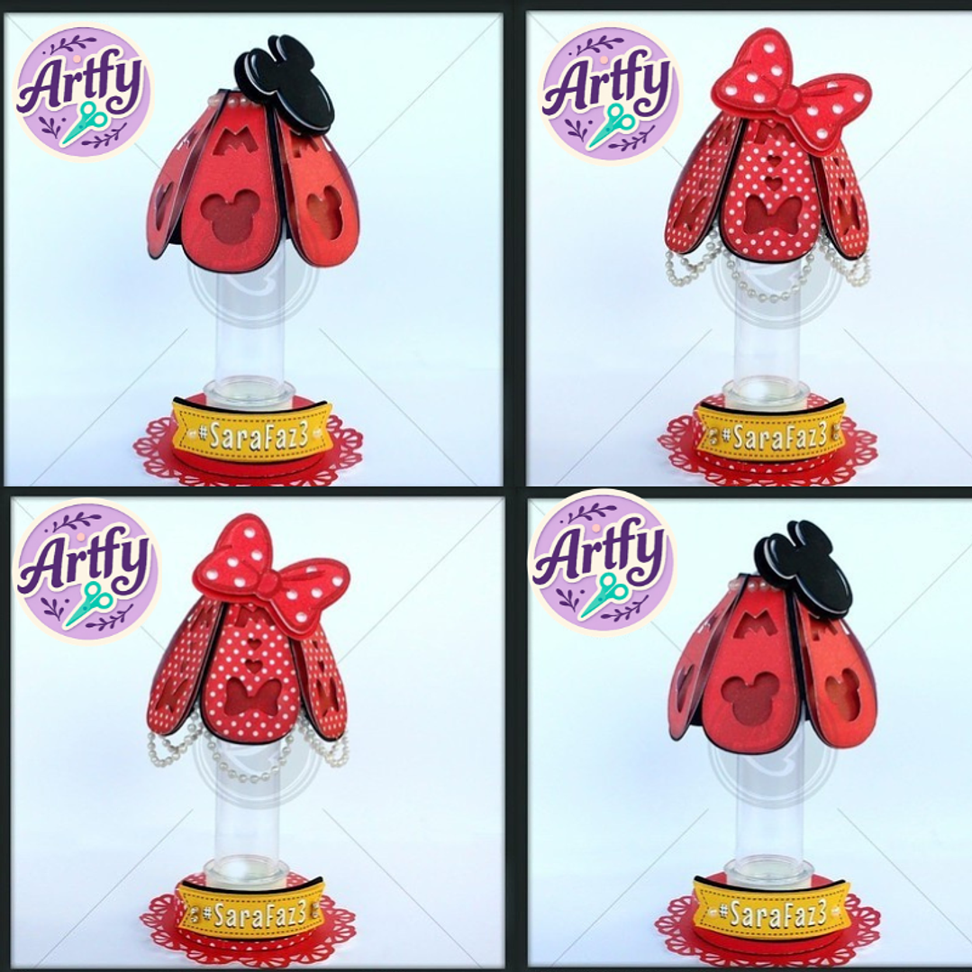 Porta Tubete Abajur - Mikey, Minie e Margarida 1