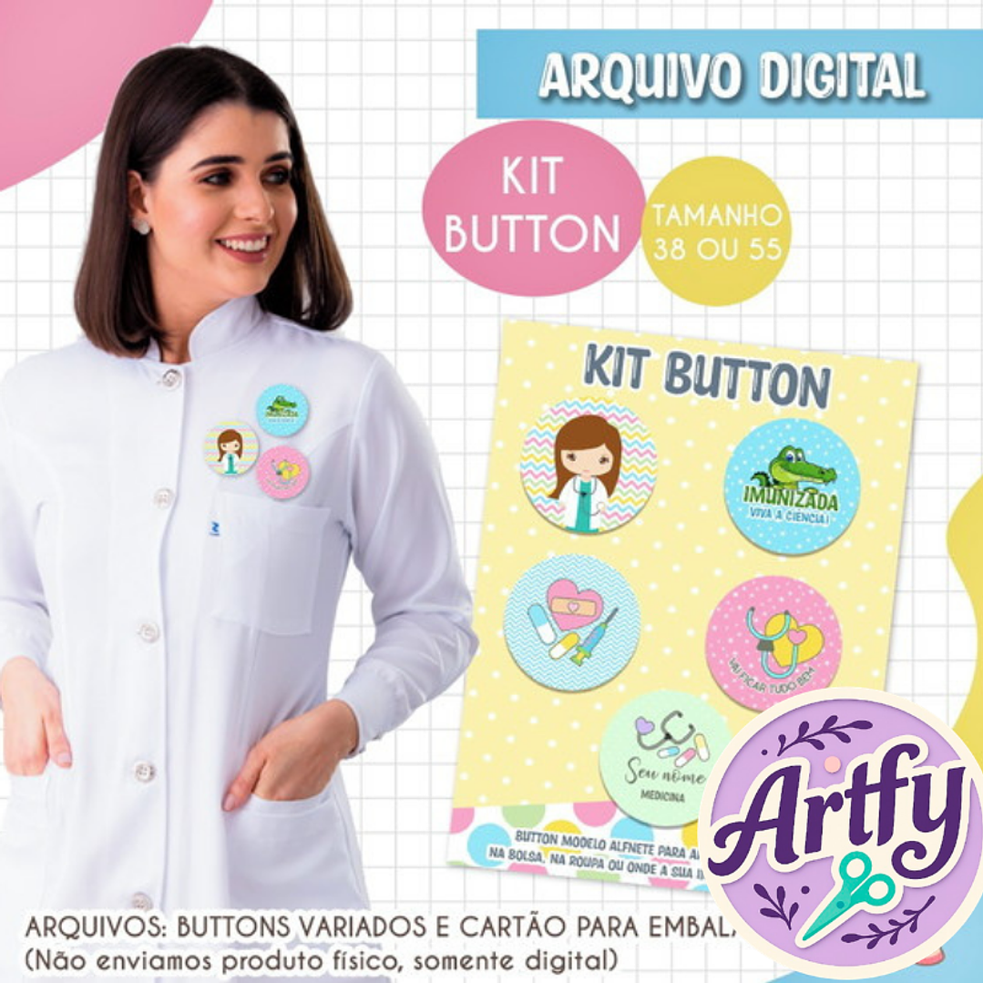 Kit Button Enfermagem Medicina 1
