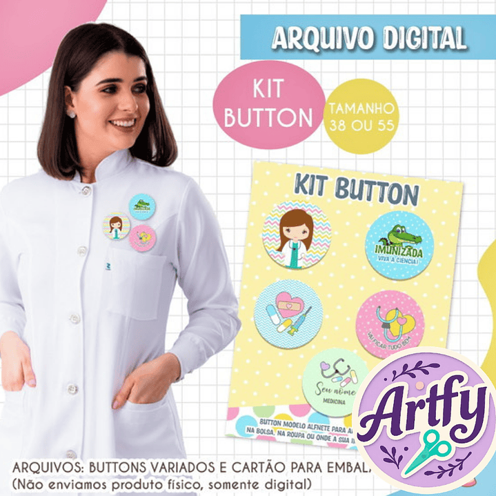 Kit Button Enfermagem Medicina 1