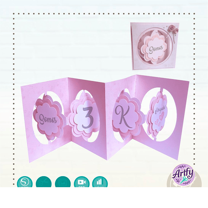 Decoração Cartão Rosa  1