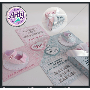 Convite Caixa Explosão  Chá Revelação