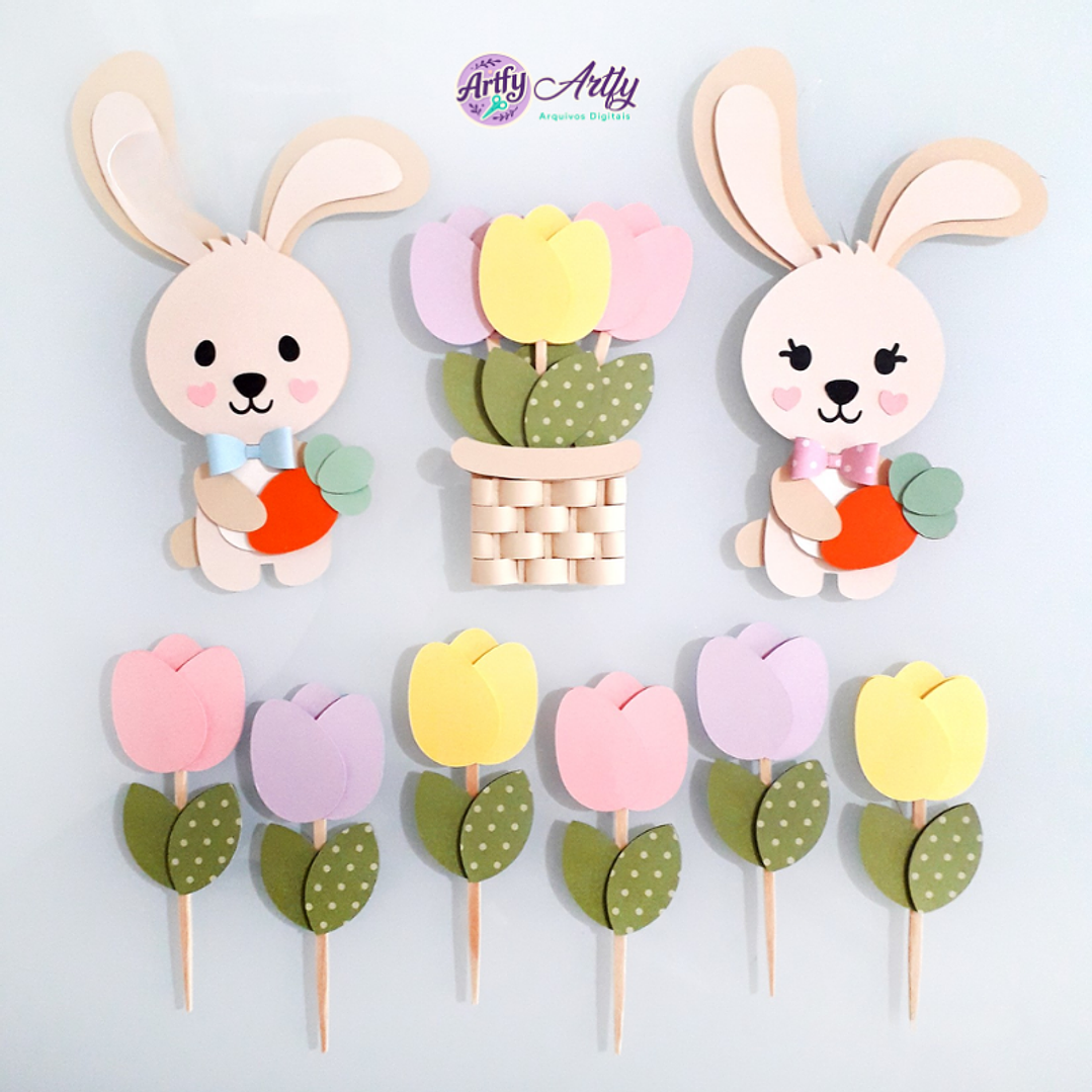 Kit  de Figurinhas Coelhos 1