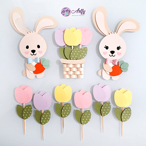 Kit  de Figurinhas Coelhos