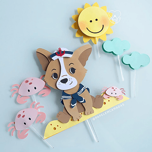 Cachorro na Praia - Figurinhas