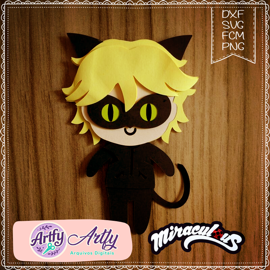 Cat Noir Miraculous - Figurinhas 1