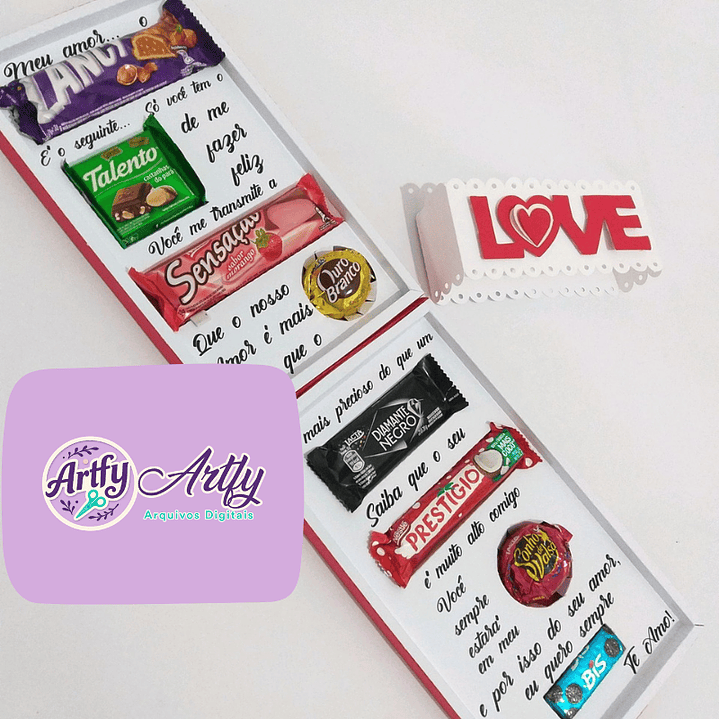 Caixa Mensagem Chocolate Namorados 1