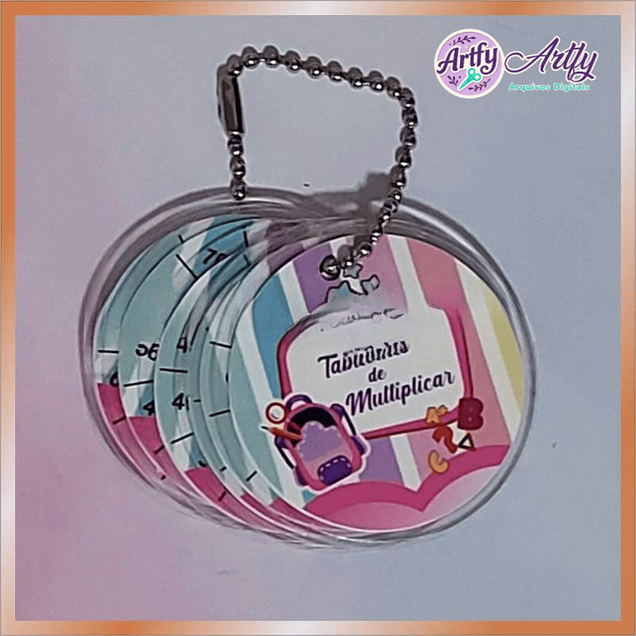 Chaveiro de Tabuada - Volta as Aulas (Menina) 1