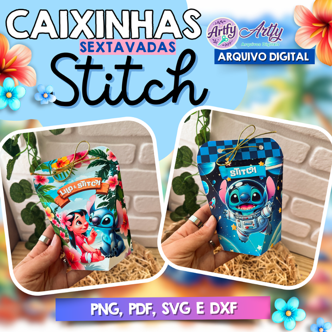 Caixinhas Sextavadas Stich 1