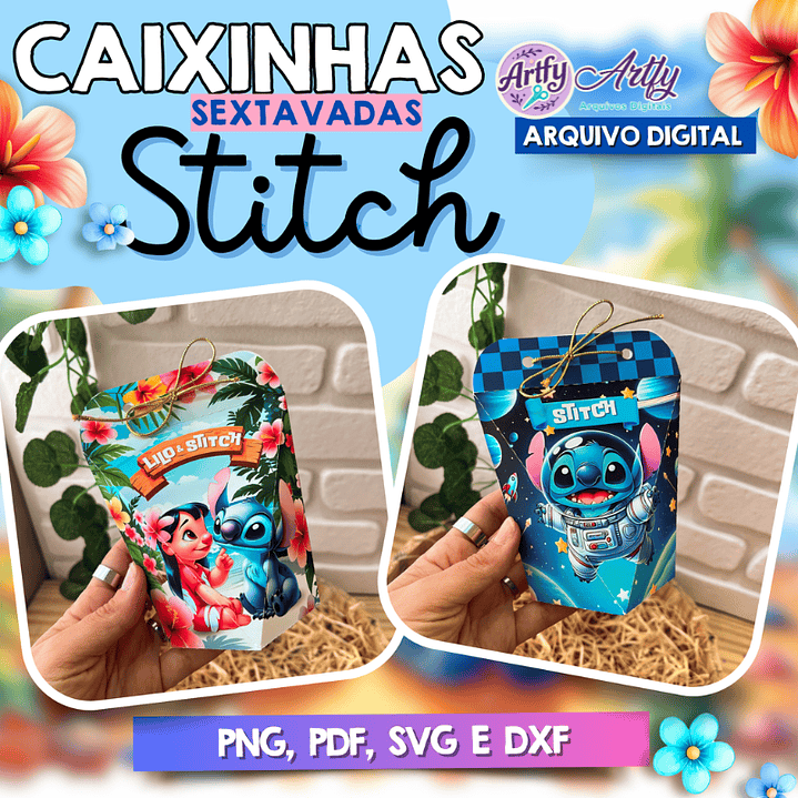 Caixinhas Sextavadas Stich 1