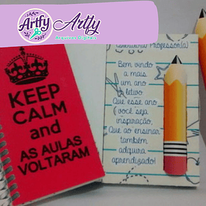 Caixa Caderno 1 Lápis Batom