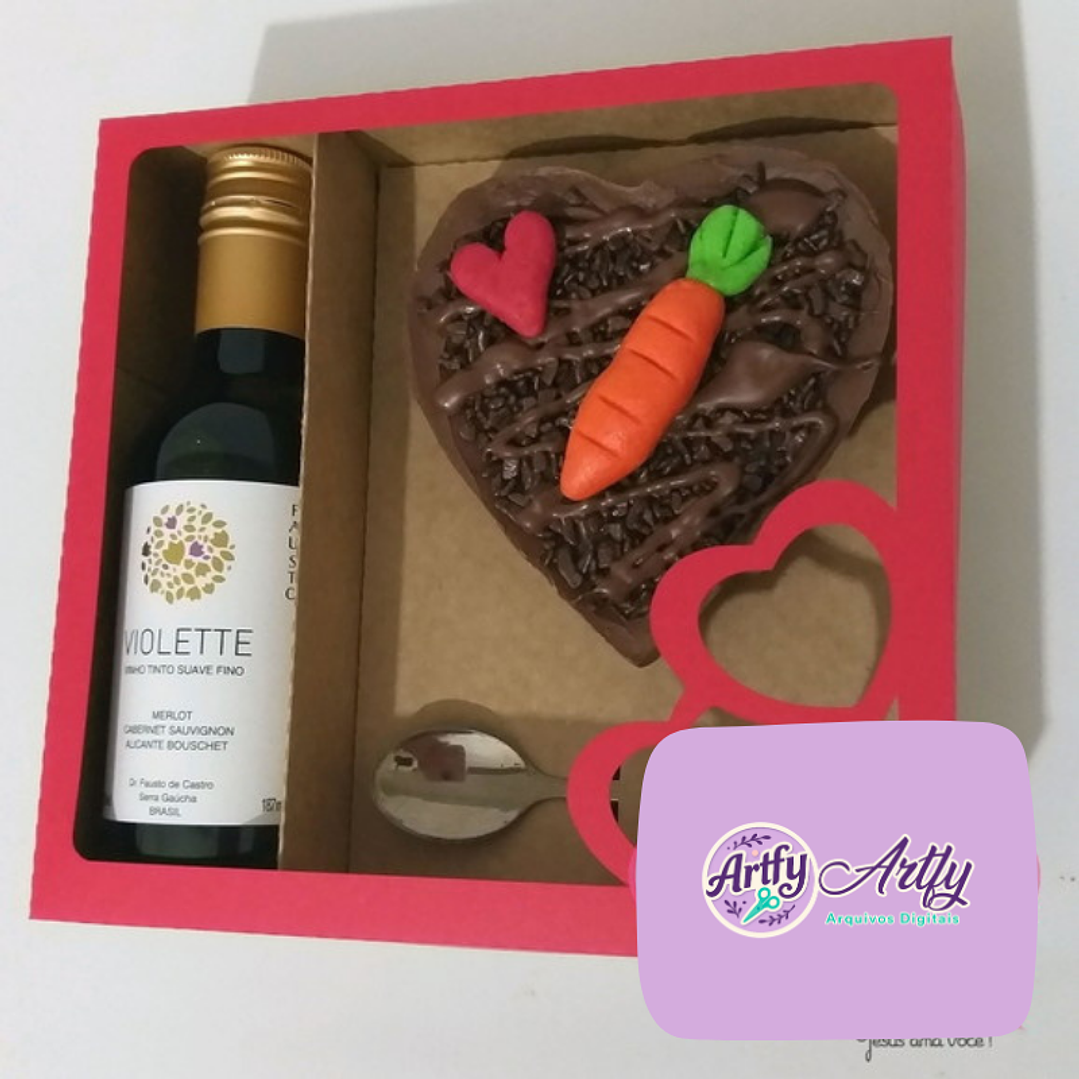 Caixa Coração 200g Chocolate Mini Vinho 1
