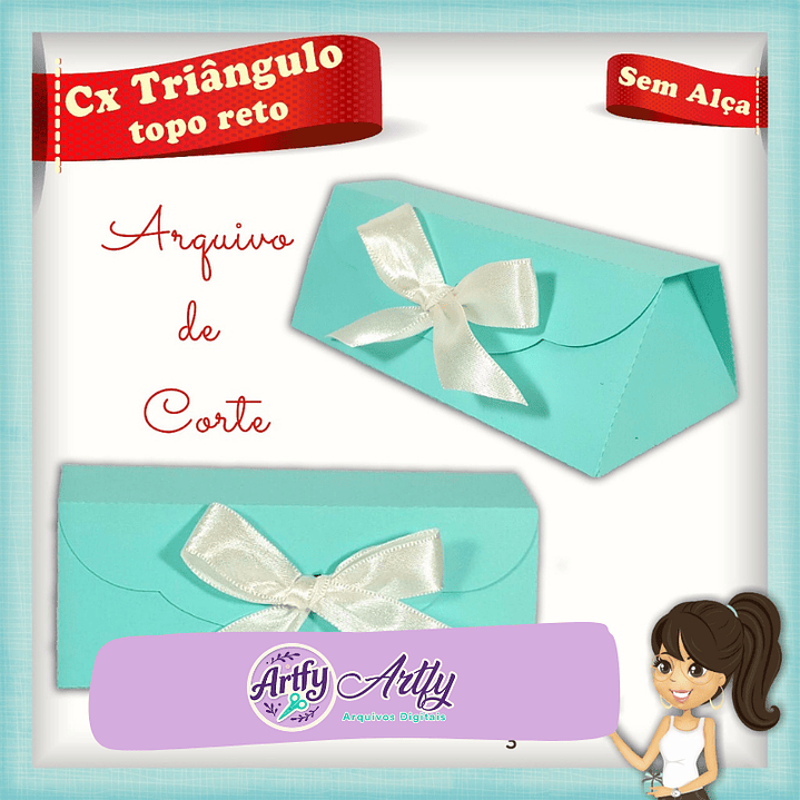 Caixa Triângulo Topo Reto sem Alça 1