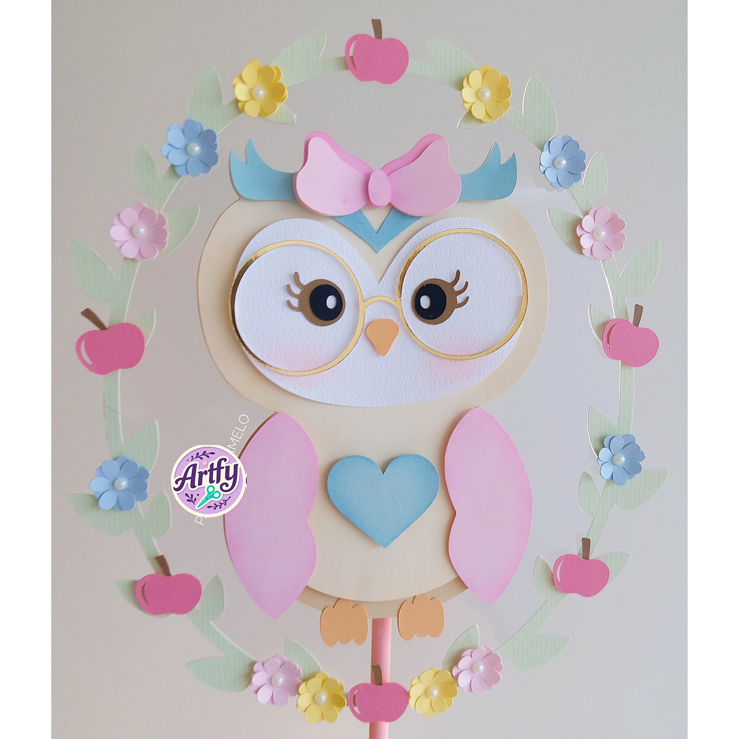 Topo de Bolo Corujinha 1